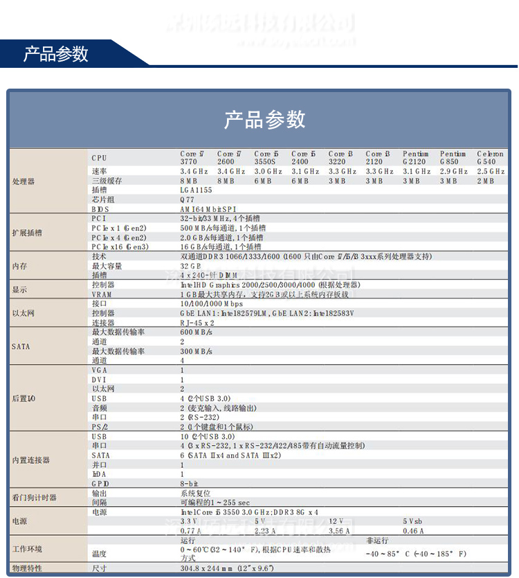 全新研華 AIMB-782 第3代Intel Core i7/i5/i3/Pentium ATX母板