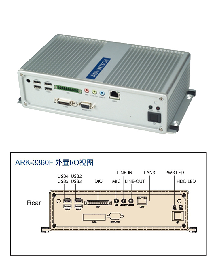 全新研華 無風扇嵌入式工控機 高性能ARK-3000系列 ARK-3360F