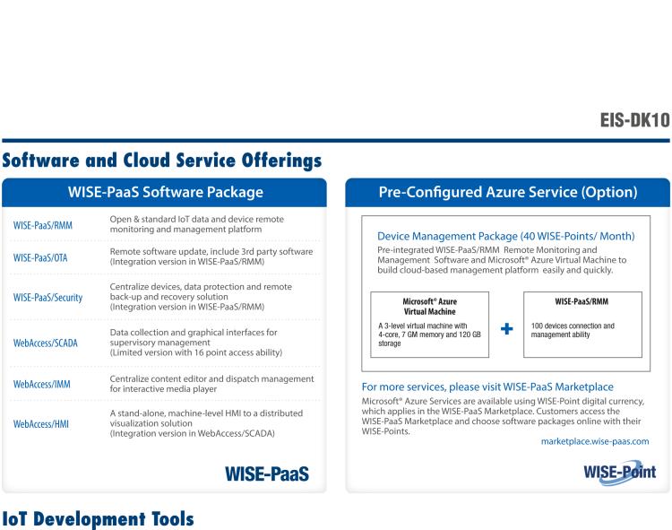研華EIS-DK10 研華EIS-DK10，邊緣計(jì)算系統(tǒng)套件，包含整套物聯(lián)網(wǎng)設(shè)備，可快速實(shí)現(xiàn) IoT 實(shí)驗(yàn)環(huán)境搭建，幫助產(chǎn)品快速開(kāi)發(fā)。