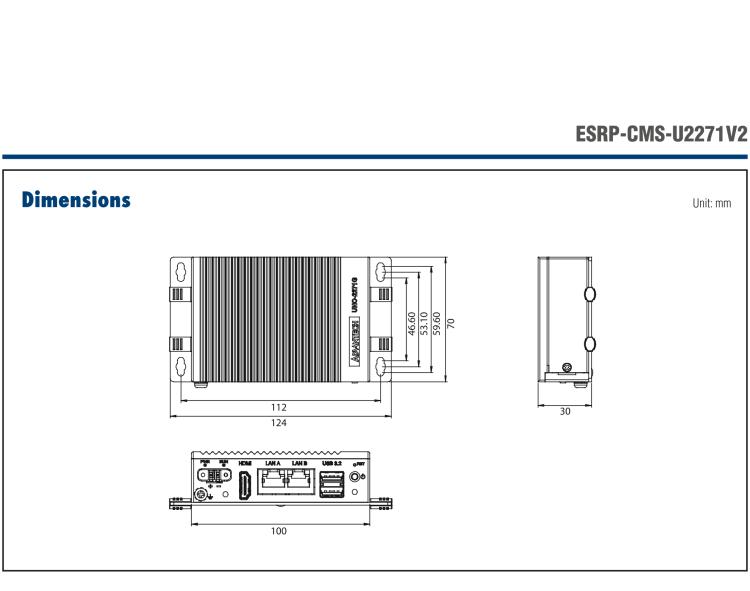 研華ESRP-CMS-U2271V2 ThinManager Ready Pocket-Size Edge IoT Thin Client with Intel? Celeron?N6210