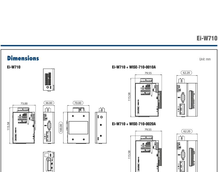 研華Ei-W710 Industrial Gateway with ARM Cortex?-A9 Processor, 2 x LAN, 3 x COM, and 4 x DI/O