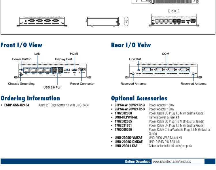 研華ESRP-CSS-U2484 Intel? Core? i5 Modular Compact Embedded Box PC with Azure IoT Edge and WISE-EdgeLink