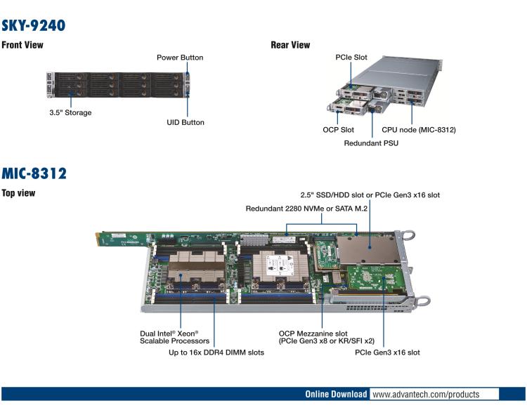 研華SKY-9240 2U4N Rackmount Server, Designed for Hyper-converged and HPC Application