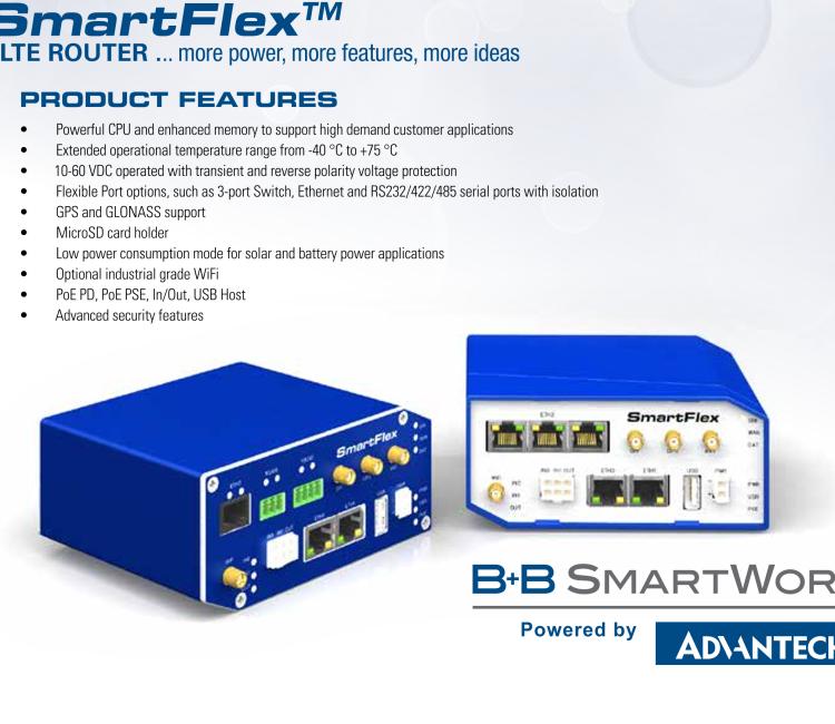 研華BB-SR30319320-SWH LTE 路由器、2E、USB、2I/O、SD、232、485、2S、W、PD、SL、 SmartWorx Hub