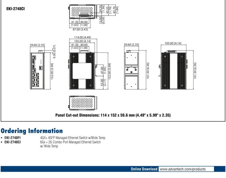 研華EKI-2748FI 4G+4G SFP 端口寬溫網(wǎng)管型工業(yè)以太網(wǎng)交換機