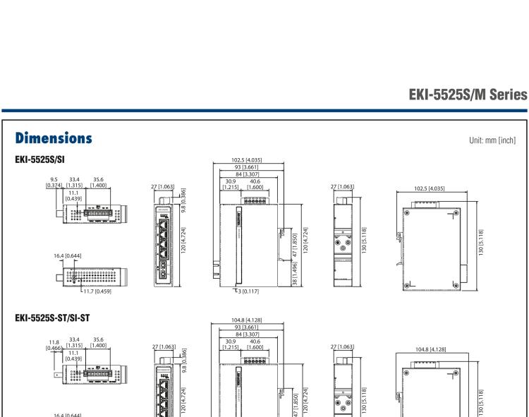 研華EKI-5525SI 1光4電百兆ProView(組態(tài))系列工業(yè)以太網(wǎng)交換機(jī)（包含單模/多模、SC/ST接口）