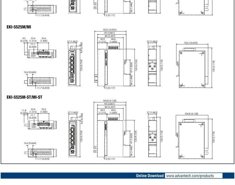 研華EKI-5525SI 1光4電百兆ProView(組態(tài))系列工業(yè)以太網(wǎng)交換機(jī)（包含單模/多模、SC/ST接口）