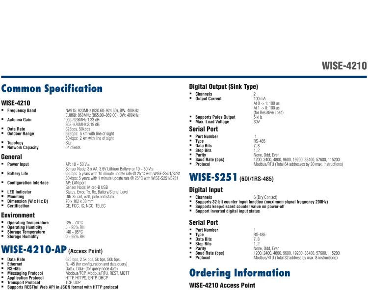 研華WISE-4210-S231 帶有溫濕度傳感器的LPWAN無(wú)線(xiàn)傳感器節(jié)點(diǎn)
