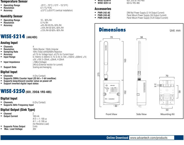 研華WISE-4220-S231 內(nèi)置溫濕度傳感器物聯(lián)網(wǎng)無線傳感器節(jié)點