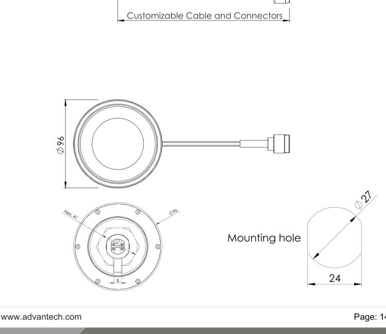 研華BB-2J7041BGFA-300 Cellular / LTE MIMO and GNSS Antenna