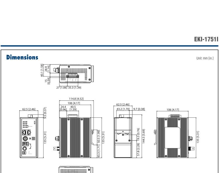 研華EKI-1751I Hardened Ethernet Extender, 100Mbps, VDSL2, M12