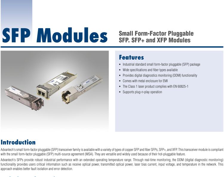 研華SFP-GS4-70KRX Hardened SFP/1250-ED, SSLX-SM/SC (1550XMT/1490RCV) 70km (also known as 808-38290)