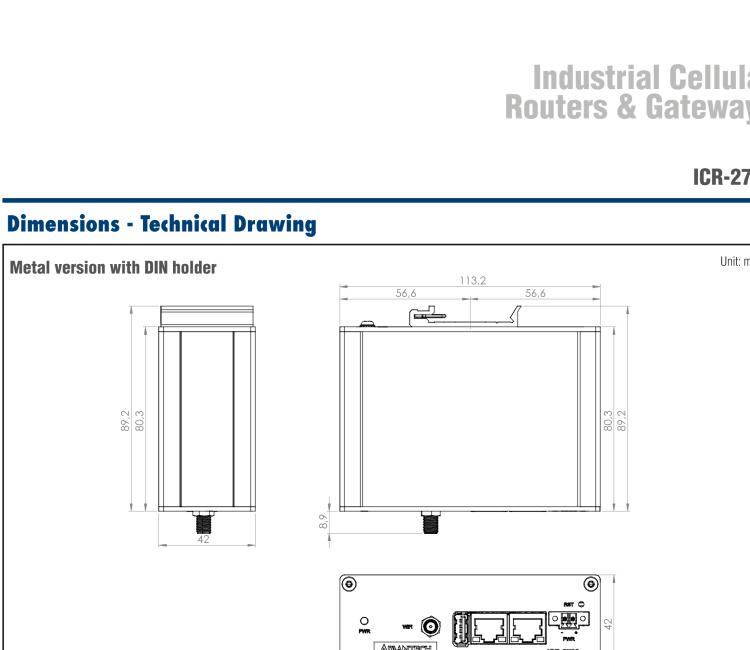 研華ICR-2701P ICR-2700, EMEA, 2x Ethernet, USB, Plastic, Without Accessories