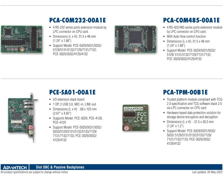 研華PCA-TPM Trusted platform module compliant with TCG 1.2 / 2.0 specification and TCG software stack 1.2 / 2.0 via LPC connector on CPU card.