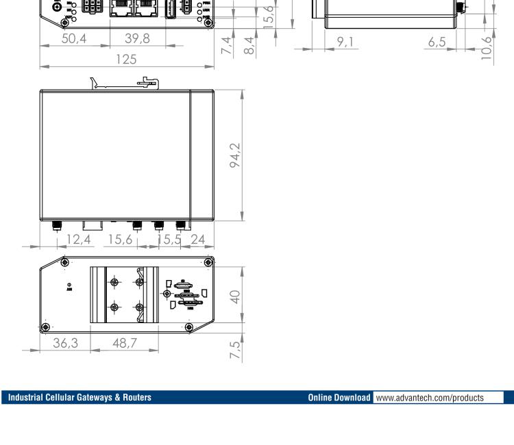 研華BB-SR30418025 SmartFlex, EMEA/LATAM/APAC, 2x Ethernet, Wi-Fi, PoE PSE, Metal, International Power Supply (EU, US, UK, AUS)