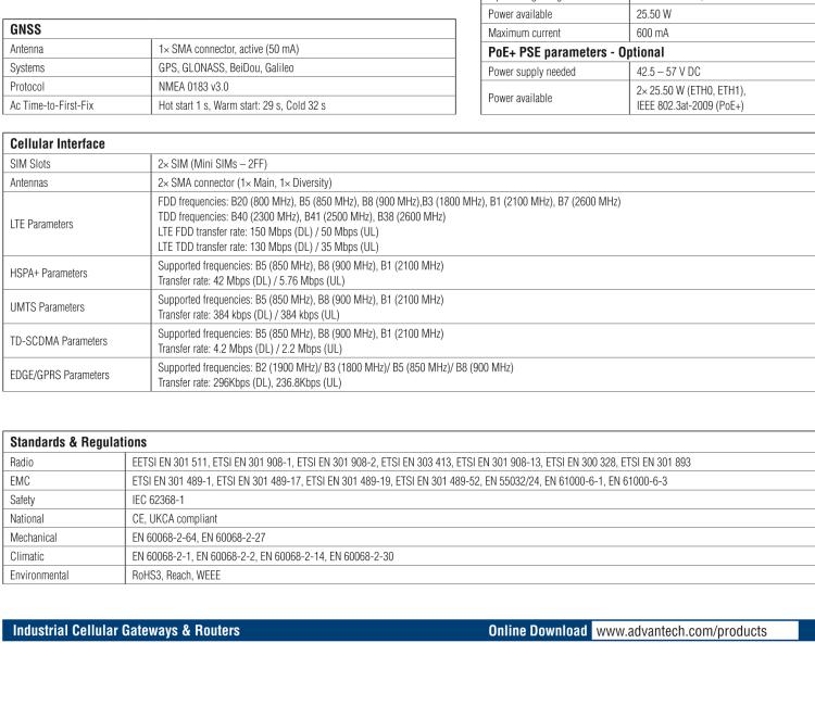 研華BB-SR30408025 SmartFlex, EMEA/LATAM/APAC, 2x ETH, PoE PSE, Metal, ACC Int.