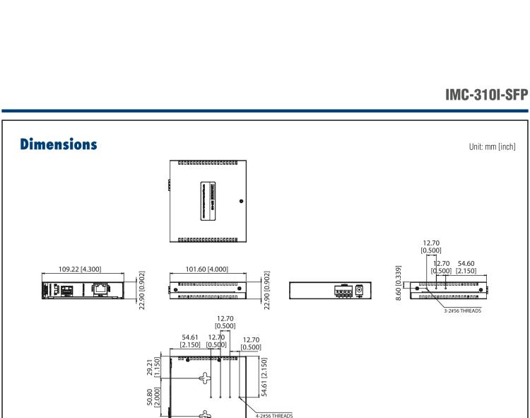 研華IMC-310I-SFP-A 10G Stand Alone Hardened Ethernet Media Converter