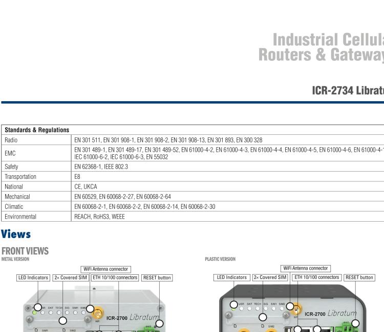 研華ICR-2734A02 ICR-2700, EMEA, 2× ETH, USB, Metal, UK Power supply