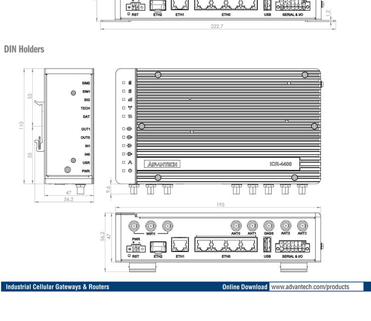 研華ICR-4453W1 ICR-4400, EUROPE, 5× ETH, 1× RS232, 1× RS485, CAN, WIFI, SFP, USB, SD, No ACC