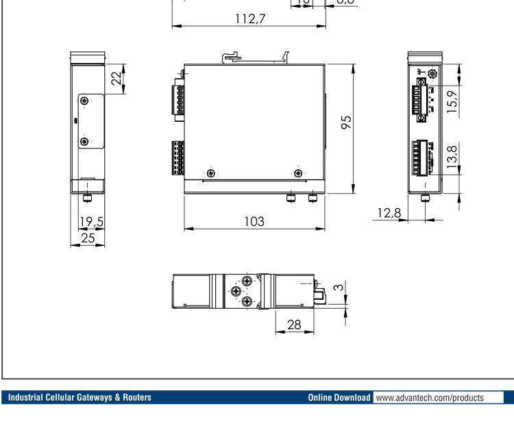 研華ICR-2441 ICR-2400, NAM, 2x Ethernet , 1x RS232, 1x RS485, Metal, Without Accessories