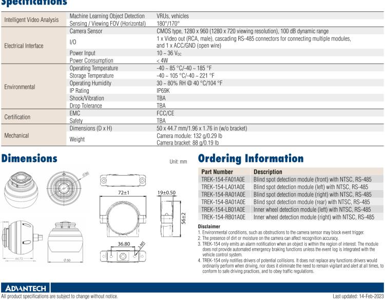 研華TREK-154 Intelligent Blind Spot Detection Module