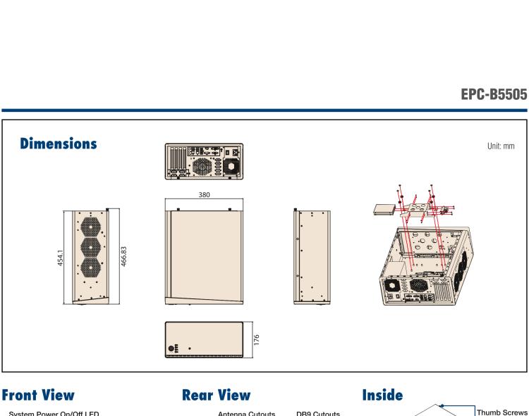 研華EPC-B5505 適配Intel? 第6/7代 Core ? i/Xeon E3系列處理器，搭載H110芯片組。標(biāo)準(zhǔn)4U上架，廣泛適用于各種行業(yè)。