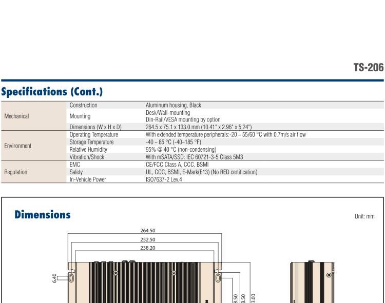 研華TS-206 車載全高清NVR w/4 PoE端口，第6代Intel Core i7 6600U /Core i5 6300U SoC無(wú)風(fēng)扇工控機(jī)