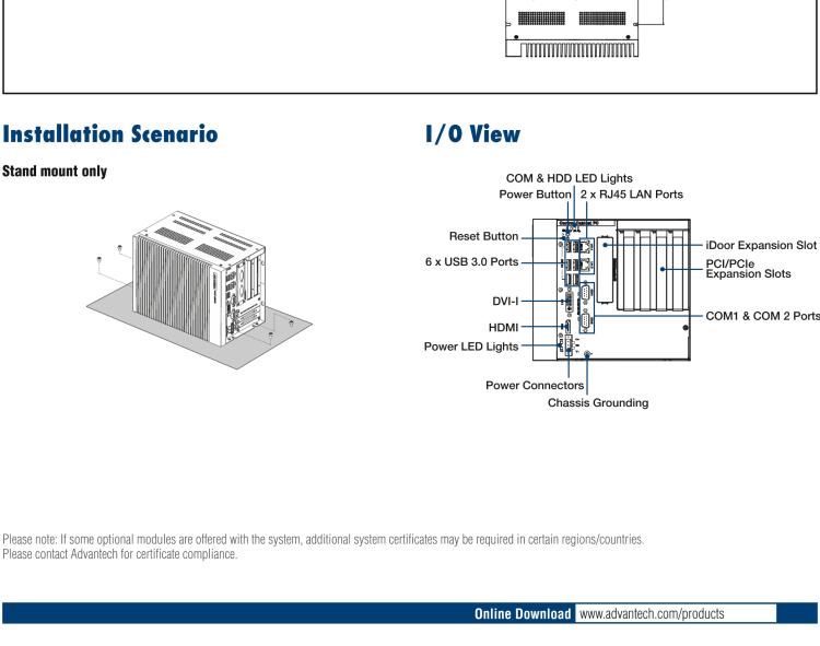 研華UNO-3285C 搭配Intel? Core?處理器，4×PCI(e) 擴展槽，2 x GbE, 2 x mPCIe, HDMI, DVI-I