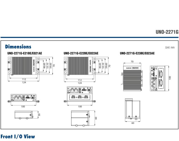 研華UNO-2271G 小型智慧工廠數據網關，搭載Intel? Atom?處理器，2 x GbE, 1 x mPCIe, HDMI, eMMC