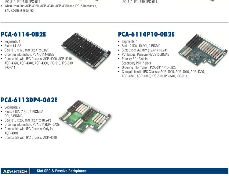 研華PCA-6105P4V-0B3E 5槽，2U高，4 PCI/1 PICMG