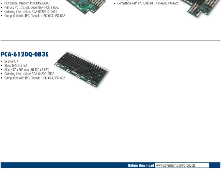 研華PCA-6105P4V-0B3E 5槽，2U高，4 PCI/1 PICMG