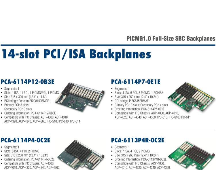 研華PCA-6114P12-0B3E 14 槽 PICMG BP,1個(gè)ISA槽, 1個(gè)1PCI槽,1個(gè)PICMG槽,1個(gè)PICMG/PCI槽