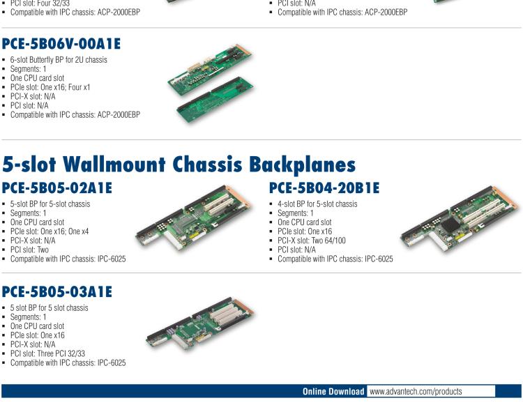 研華PCE-5B05 5-slot BP for 5-slot chassis