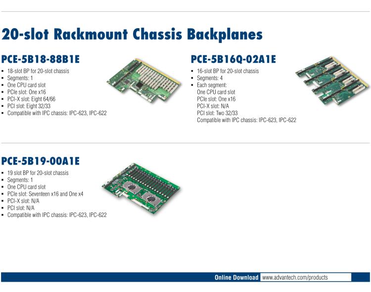 研華PCE-5B16Q 16-slot BP for 20-slot chassis