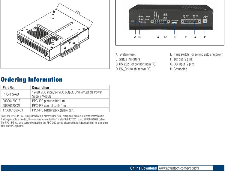 研華PPC-IPS-AU 12~30 V DC 輸入/ 24 V DC輸出 不間斷電源模塊