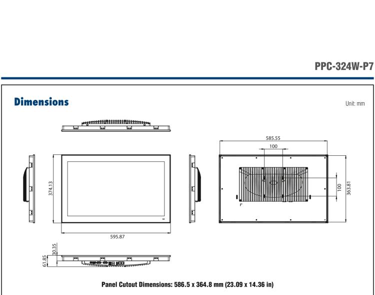 研華PPC-324W-P7 23.8" 寬屏無(wú)風(fēng)扇工業(yè)平板電腦 Intel? Core? i 處理器