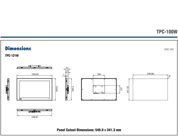 研華TPC-115W 15.6" Touch Panel Computer with ARM Cortex?-A53 Processor