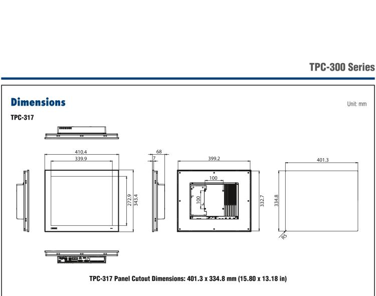 研華TPC-317 17" SXGA TFT LED LCD工業(yè)平板電腦，搭載第八代Intel?Core?i3/ i5/ i7處理器，內(nèi)置8G DDR4 RAM