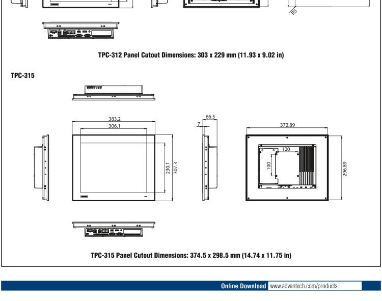 研華TPC-312 12.1" XGA TFT LED LCD工業(yè)平板電腦，搭載第八代Intel?Core?i3/ i5/ i7處理器，內(nèi)置8G DDR4 RAM