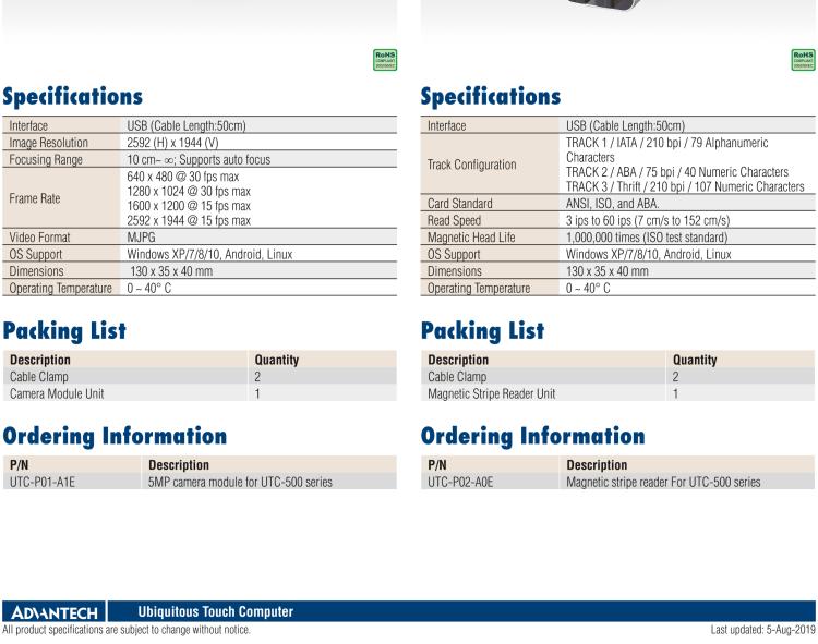 研華UTC-P06 智能卡讀卡器，適用于 UTC-515/520/532系列