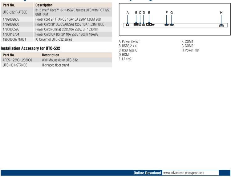 研華UTC-532I 31.5" Ubiquitous Touch Computer with 11th Gen Intel Core i7/i5/i3 Processor