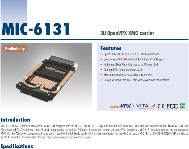 研華MIC-6131 3U OpenVPX XMC計算機