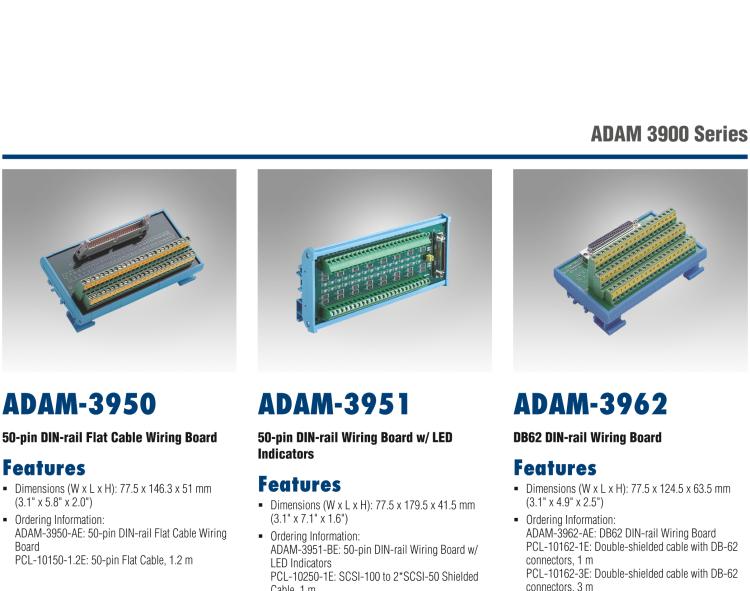 研華ADAM-39100 SCSI-100接線端子，DIN導(dǎo)軌支架