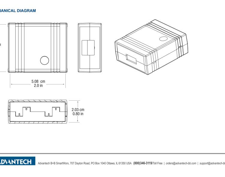 研華BB-UH401-2KV USB 2.0 2 kV隔離器，1端口，12 Mbps全速