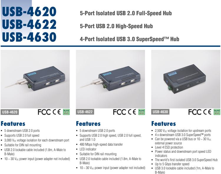 研華USB-4620 ULI-415C 電路模塊，5端口隔離USB2.0集線器