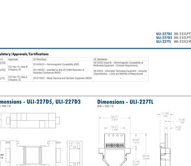 研華BB-232LPTTL33 ULI-227D3 RS-232（DB9母頭）至3.3V TTL（DB9公頭）轉(zhuǎn)換器，端口供電